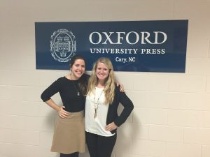 Katie Bennett '16 (right) with Molly Hansen, her job shadowing host at Oxford University Press.